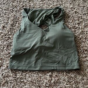 Aerie Green Crop Tank Top with Cut Out